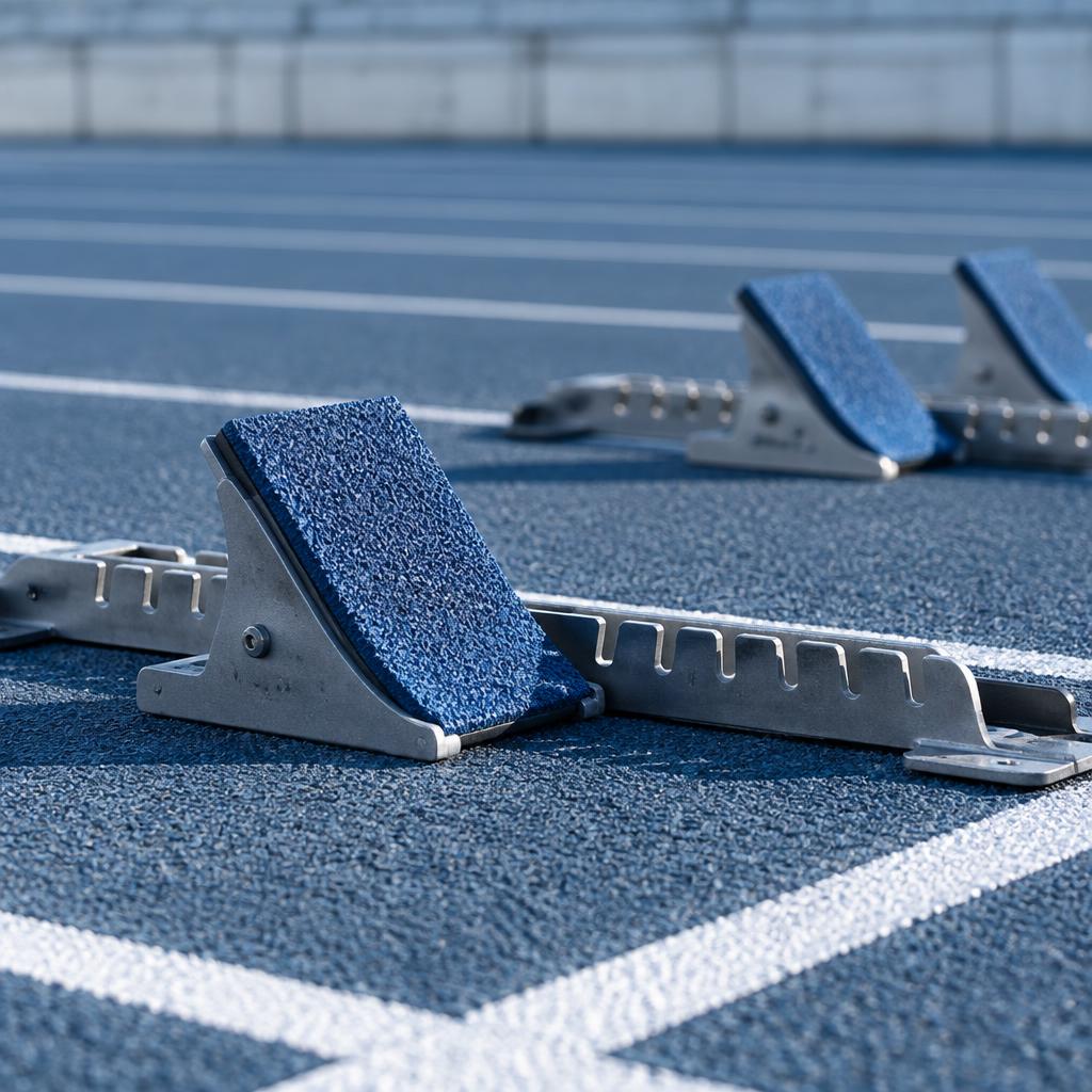 Starting line of a competition track